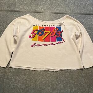 Vintage NCA Superstar Dance Cut Off Sweatshirt Womens Small Medium Cheerleaders